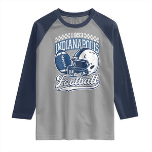 Vintage Indy Sport Fans IFC Retro 1953 Throwback Raglan Shirt TS02 Sport Gray Navy Print Your Wear