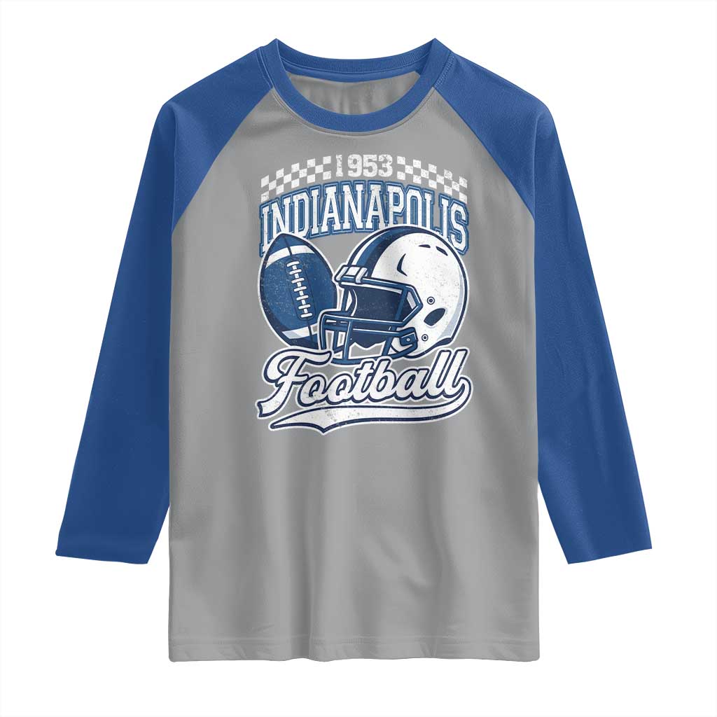 Vintage Indy Sport Fans IFC Retro 1953 Throwback Raglan Shirt TS02 Sport Gray Royal Print Your Wear