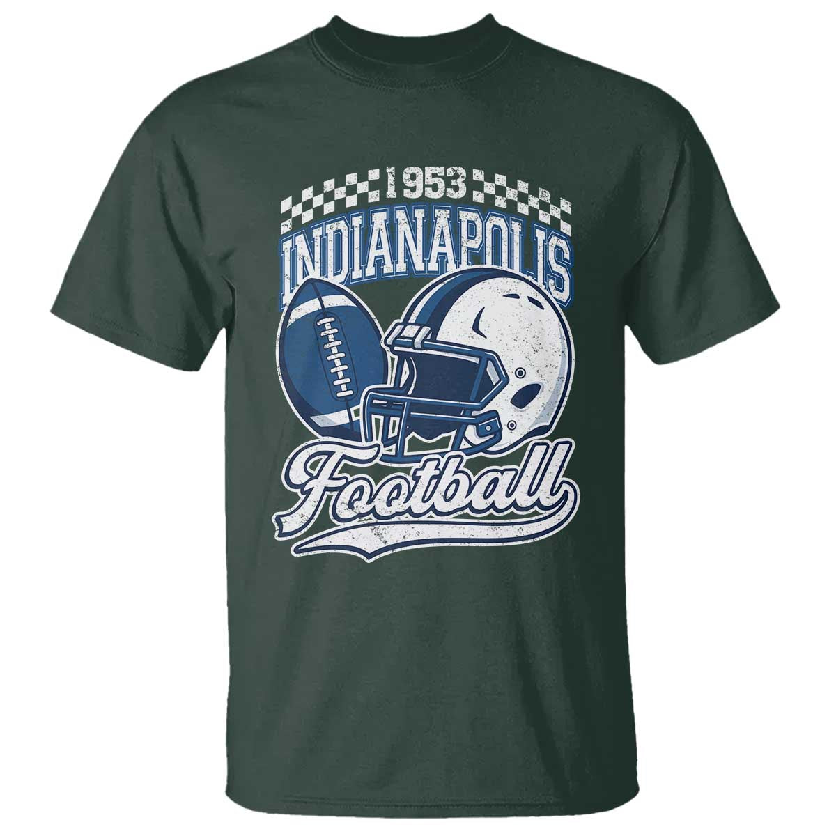 Vintage Indy Sport Fans IFC Retro 1953 Throwback T Shirt TS02 Dark Forest Green Print Your Wear