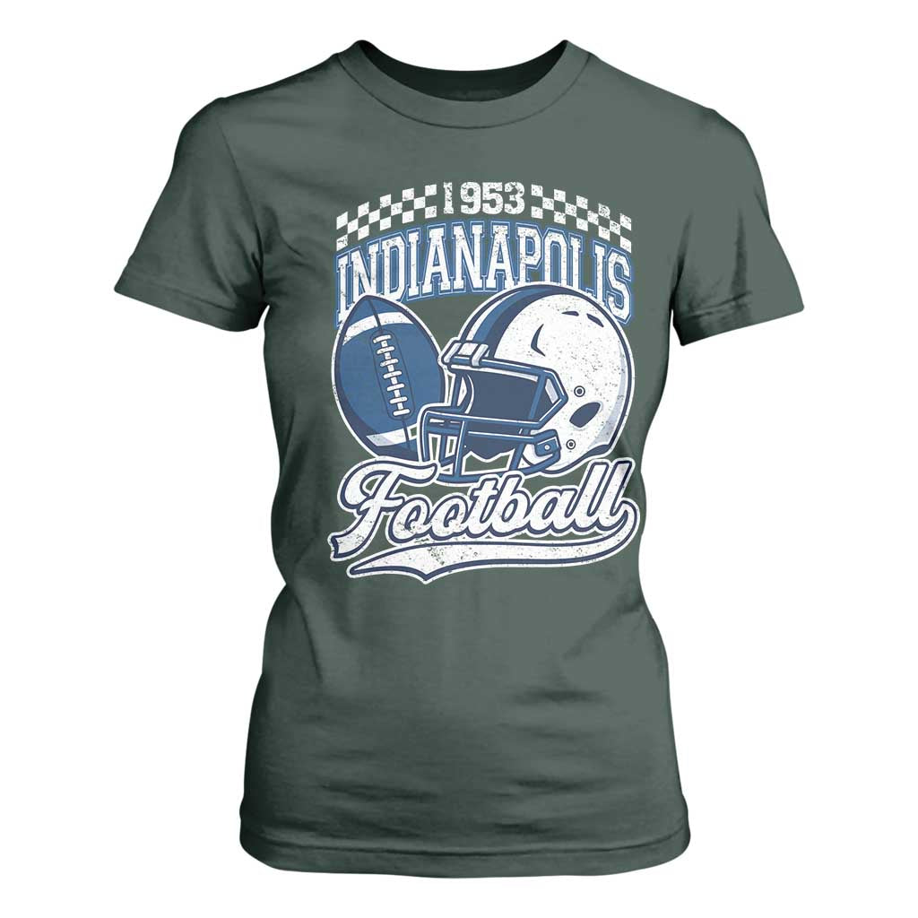 Vintage Indy Sport Fans IFC Retro 1953 Throwback T Shirt For Women TS02 Dark Forest Green Print Your Wear