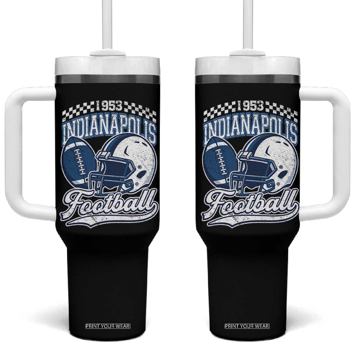 Vintage Indy Sport Fans IFC Retro 1953 Throwback Tumbler With Handle TS02 One Size: 40 oz Black Print Your Wear