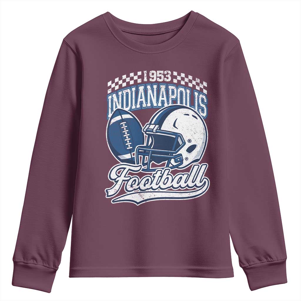 Vintage Indy Sport Fans IFC Retro 1953 Throwback Youth Sweatshirt TS02 Maroon Print Your Wear