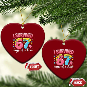 I Survived 67 Days of School Ceramic Ornament Cute 6 7 Six Seven Chaos Survivor for Students Teachers TS02 Print Your Wear