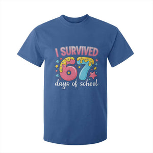 I Survived 67 Days of School T Shirt For Kid Cute 6 7 Six Seven Chaos Survivor for Students Teachers TS02 Royal Blue Print Your Wear