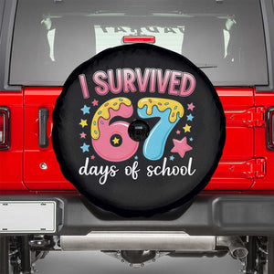 I Survived 67 Days of School Spare Tire Cover Cute 6 7 Six Seven Chaos Survivor for Students Teachers TS02 Black Print Your Wear