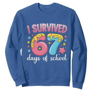 I Survived 67 Days of School Sweatshirt Cute 6 7 Six Seven Chaos Survivor for Students Teachers TS02 Royal Blue Print Your Wear
