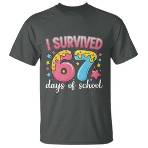 I Survived 67 Days of School T Shirt Cute 6 7 Six Seven Chaos Survivor for Students Teachers TS02 Dark Heather Print Your Wear