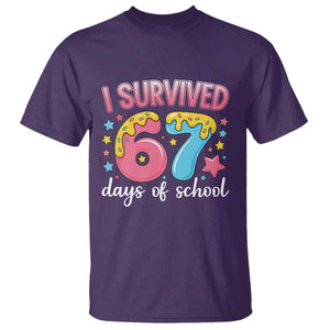 I Survived 67 Days of School T Shirt Cute 6 7 Six Seven Chaos Survivor for Students Teachers TS02 Purple Print Your Wear