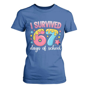 I Survived 67 Days of School T Shirt For Women Cute 6 7 Six Seven Chaos Survivor for Students Teachers TS02 Royal Blue Print Your Wear