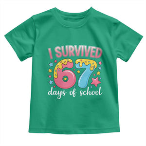 I Survived 67 Days of School Toddler T Shirt Cute 6 7 Six Seven Chaos Survivor for Students Teachers TS02 Irish Green Print Your Wear