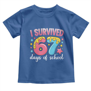 I Survived 67 Days of School Toddler T Shirt Cute 6 7 Six Seven Chaos Survivor for Students Teachers TS02 Royal Blue Print Your Wear
