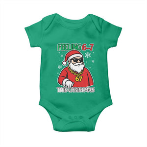 Feeling 67 This Christmas Baby Onesie Funny Cool Santa Six Seven Meme Holiday TS02 Irish Green Print Your Wear
