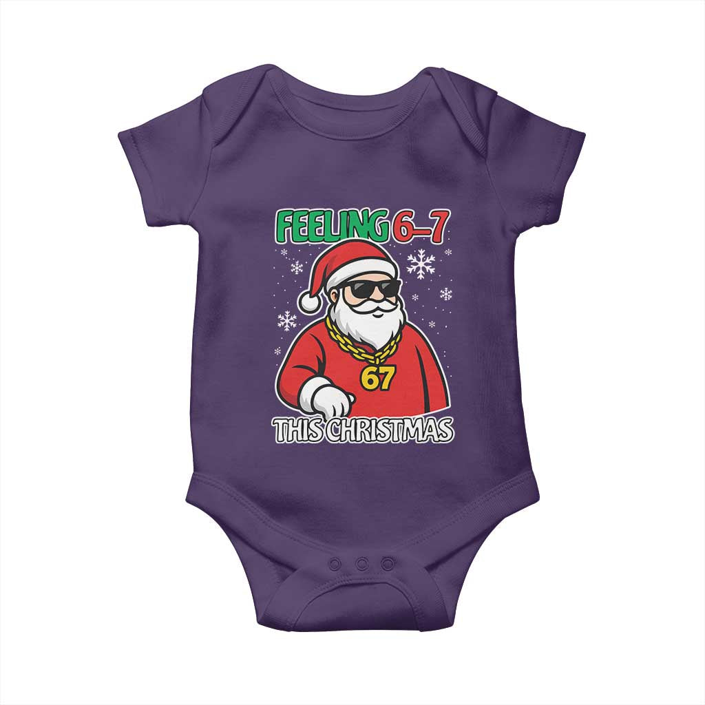 Feeling 67 This Christmas Baby Onesie Funny Cool Santa Six Seven Meme Holiday TS02 Purple Print Your Wear