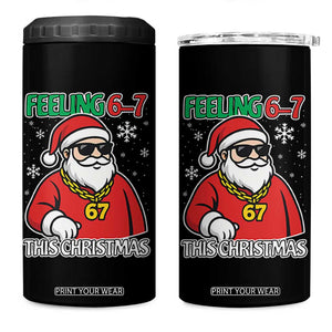 Feeling 67 This Christmas 4 in 1 Can Cooler Tumbler Funny Cool Santa Six Seven Meme Holiday TS02 One Size: 16 oz Black Print Your Wear