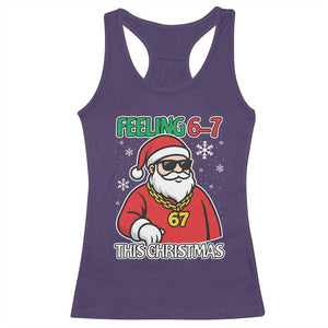 Feeling 67 This Christmas Racerback Tank Top Funny Cool Santa Six Seven Meme Holiday TS02 Purple Print Your Wear
