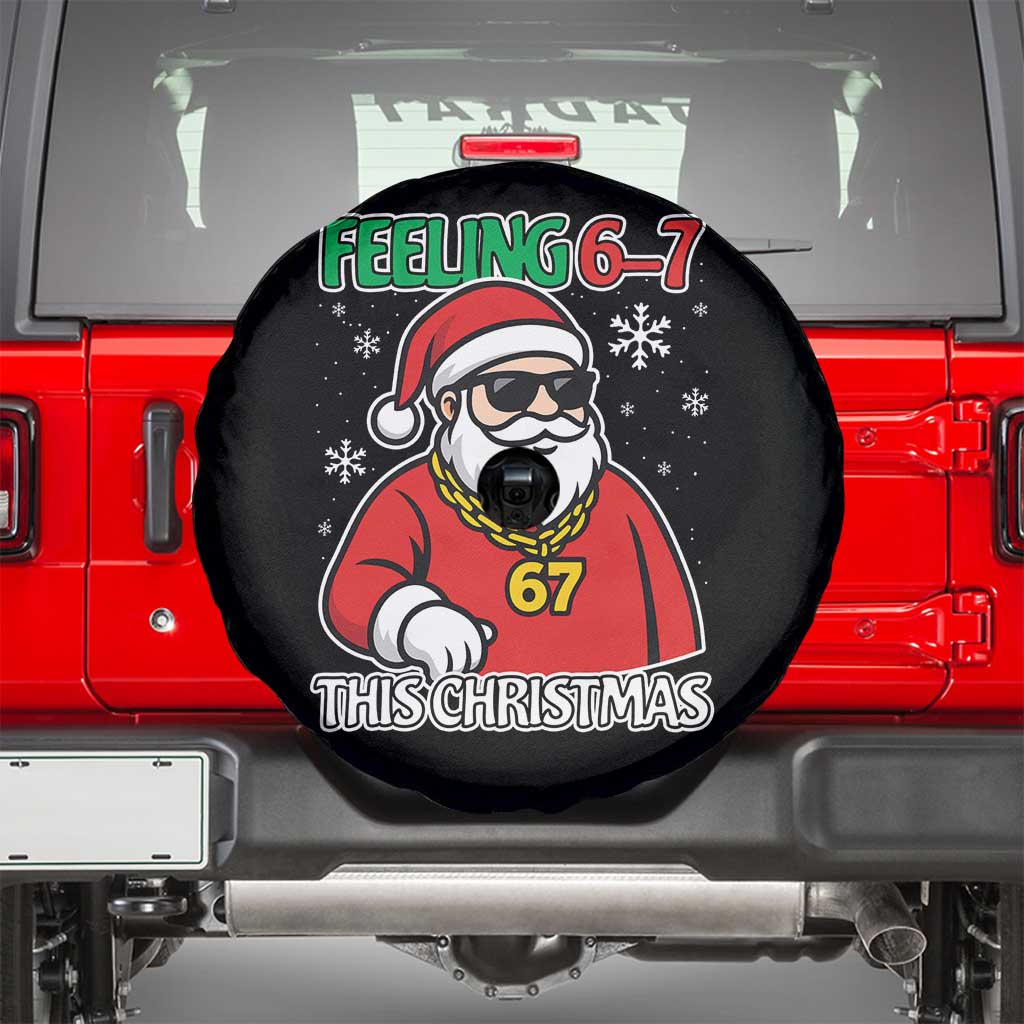 Feeling 67 This Christmas Spare Tire Cover Funny Cool Santa Six Seven Meme Holiday TS02 Black Print Your Wear