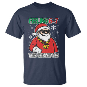 Feeling 67 This Christmas T Shirt Funny Cool Santa Six Seven Meme Holiday TS02 Navy Print Your Wear