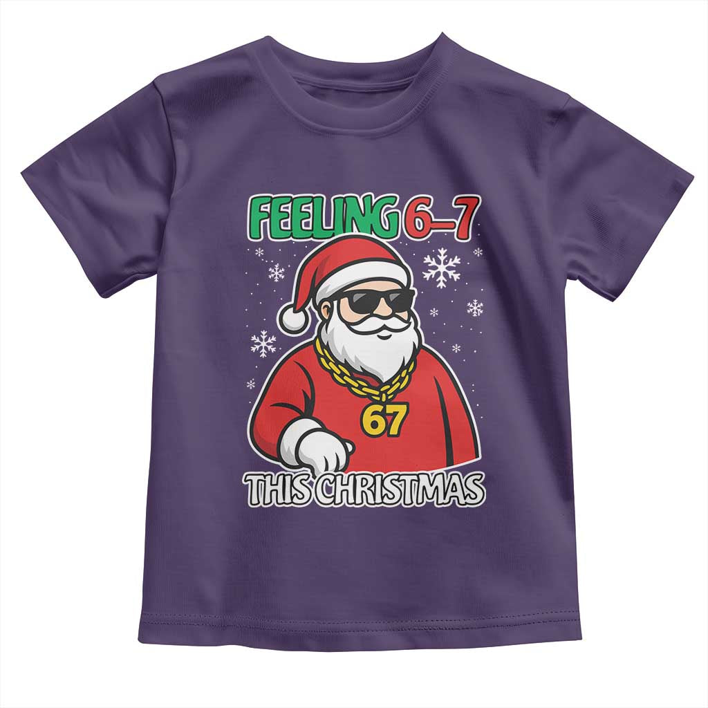 Feeling 67 This Christmas Toddler T Shirt Funny Cool Santa Six Seven Meme Holiday TS02 Purple Print Your Wear