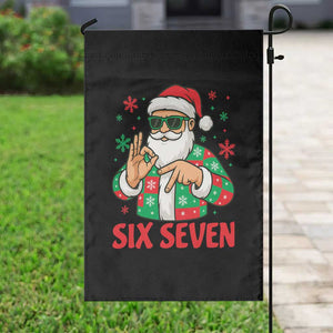 Cool Santa Six Seven Meme Christmas Garden Flag Funny 67 Holiday Hand Sign with Hipster Vibes TS02 Print Your Wear