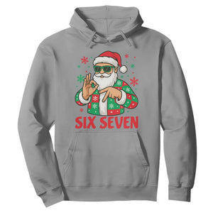 Cool Santa Six Seven Meme Christmas Hoodie Funny 67 Holiday Hand Sign with Hipster Vibes TS02 Sport Gray Print Your Wear