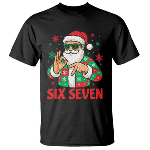 Cool Santa Six Seven Meme Christmas T Shirt Funny 67 Holiday Hand Sign with Hipster Vibes TS02 Black Print Your Wear