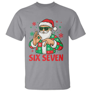 Cool Santa Six Seven Meme Christmas T Shirt Funny 67 Holiday Hand Sign with Hipster Vibes TS02 Sport Gray Print Your Wear