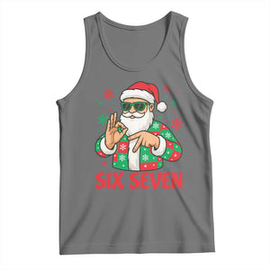 Cool Santa Six Seven Meme Christmas Tank Top Funny 67 Holiday Hand Sign with Hipster Vibes TS02 Black Heather Print Your Wear