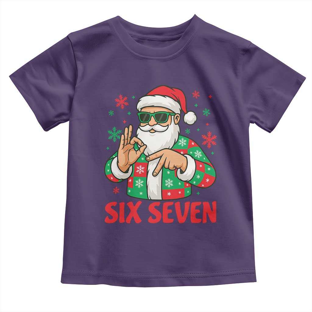 Cool Santa Six Seven Meme Christmas Toddler T Shirt Funny 67 Holiday Hand Sign with Hipster Vibes TS02 Purple Print Your Wear