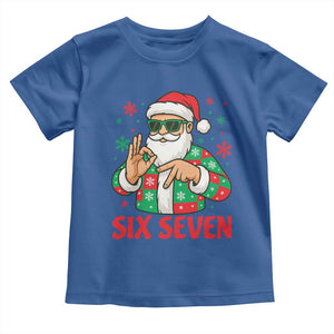 Cool Santa Six Seven Meme Christmas Toddler T Shirt Funny 67 Holiday Hand Sign with Hipster Vibes TS02 Royal Blue Print Your Wear