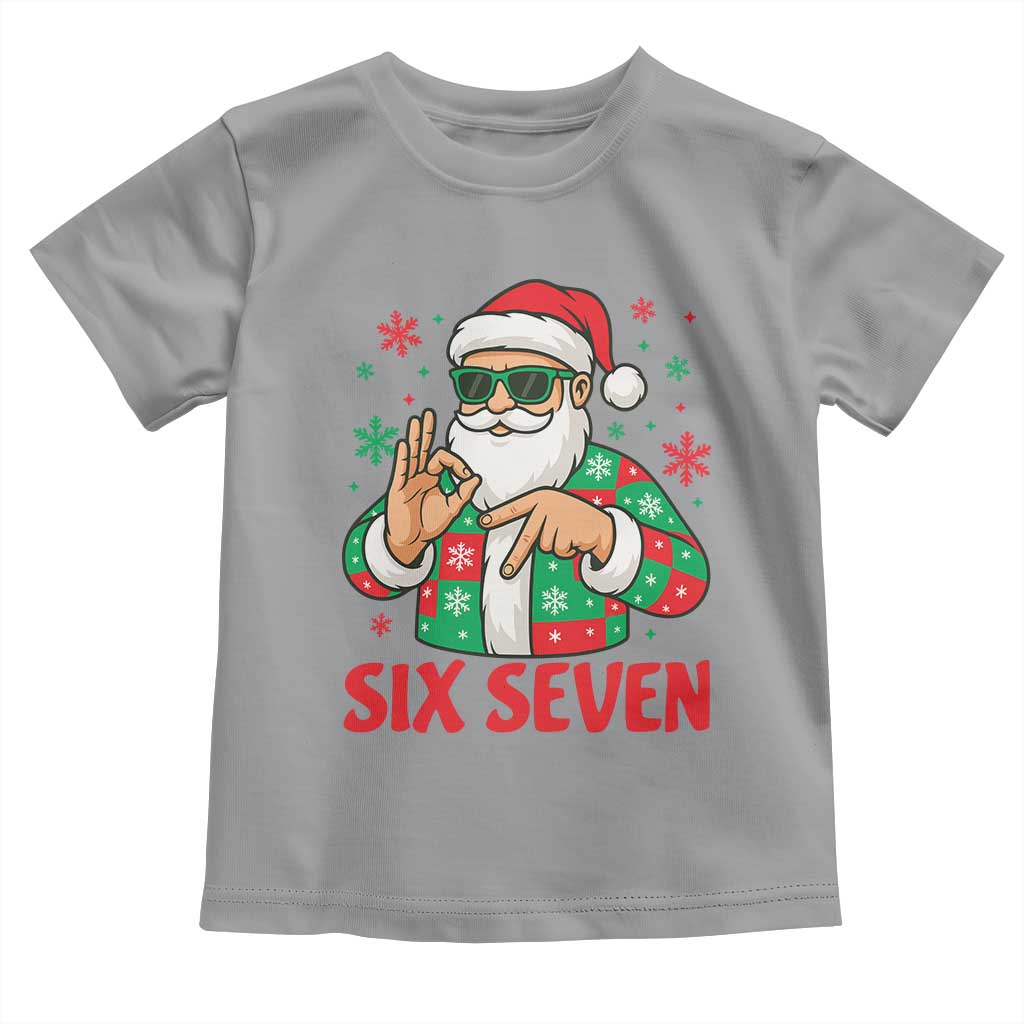 Cool Santa Six Seven Meme Christmas Toddler T Shirt Funny 67 Holiday Hand Sign with Hipster Vibes TS02 Sport Gray Print Your Wear