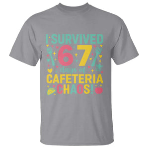 I Survived 67 Days of Cafeteria Chaos T Shirt Funny School Lunch Duty TS02 Sport Gray Print Your Wear