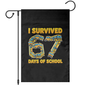 Funny School Bus Driver Garden Flag I Survived 67 Days of School TS02 Black Print Your Wear