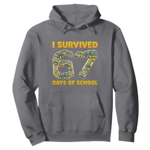 Funny School Bus Driver Hoodie I Survived 67 Days of School TS02 Charcoal Print Your Wear