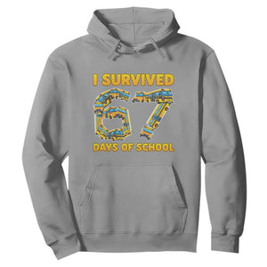 Funny School Bus Driver Hoodie I Survived 67 Days of School TS02 Sport Gray Print Your Wear
