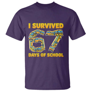 Funny School Bus Driver T Shirt I Survived 67 Days of School TS02 Purple Print Your Wear