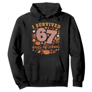 I Survived 67 Days of School Hoodie Autumn Fall Leaves Back To School TS02 Black Print Your Wear