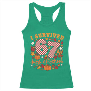 I Survived 67 Days of School Racerback Tank Top Autumn Fall Leaves Back To School TS02 Irish Green Print Your Wear
