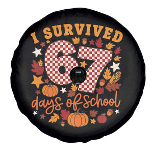 I Survived 67 Days of School Spare Tire Cover Autumn Fall Leaves Back To School TS02 Print Your Wear