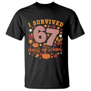 I Survived 67 Days of School T Shirt Autumn Fall Leaves Back To School TS02 Black Print Your Wear