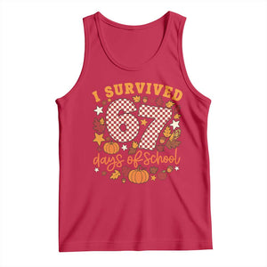 I Survived 67 Days of School Tank Top Autumn Fall Leaves Back To School TS02 Red Print Your Wear
