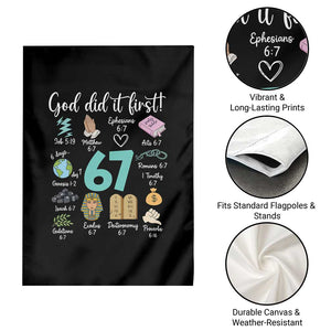 God Did It First 6 7 Garden Flag Funny Christian Bible Verse Meme 67 References TS02 Print Your Wear