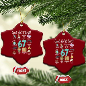 God Did It First 6 7 Ceramic Ornament Funny Christian Bible Verse Meme 67 References TS02 Print Your Wear