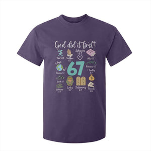 God Did It First 6 7 T Shirt For Kid Funny Christian Bible Verse Meme 67 References TS02 Purple Print Your Wear
