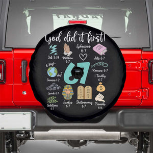 God Did It First 6 7 Spare Tire Cover Funny Christian Bible Verse Meme 67 References TS02 Black Print Your Wear