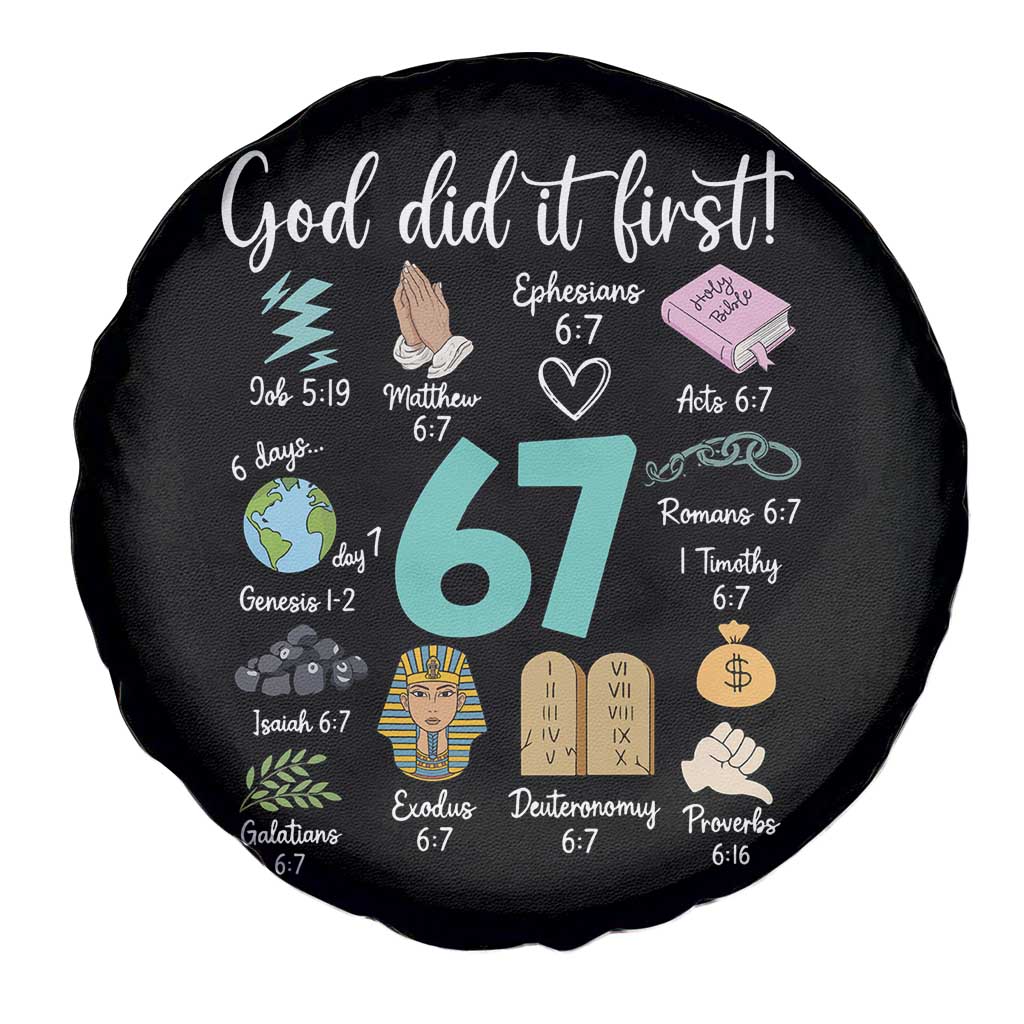 God Did It First 6 7 Spare Tire Cover Funny Christian Bible Verse Meme 67 References TS02 Print Your Wear