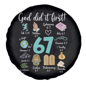 God Did It First 6 7 Spare Tire Cover Funny Christian Bible Verse Meme 67 References TS02 Print Your Wear