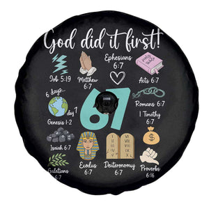 God Did It First 6 7 Spare Tire Cover Funny Christian Bible Verse Meme 67 References TS02 Print Your Wear