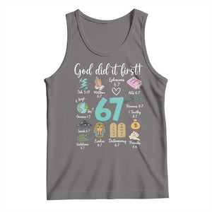 God Did It First 6 7 Tank Top Funny Christian Bible Verse Meme 67 References TS02 Deep Heather Print Your Wear