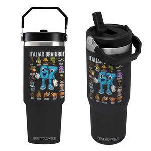 Italian Brainrot 67 Meme Flip Straw Tumbler Funny Six Seven Absurdist Viral Chaoscore Internet Humor Addicts TS02 One Size: 30 oz Black Print Your Wear