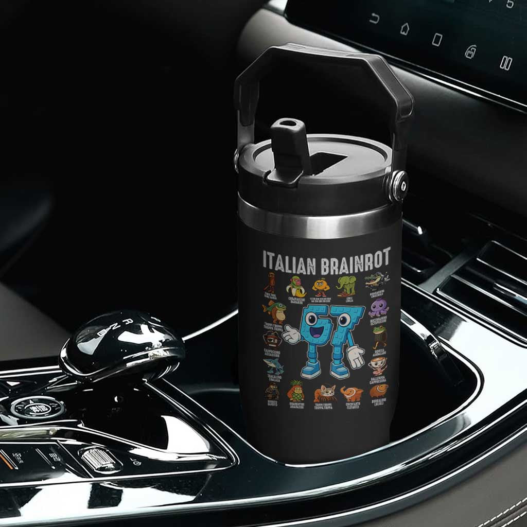 Italian Brainrot 67 Meme Flip Straw Tumbler Funny Six Seven Absurdist Viral Chaoscore Internet Humor Addicts TS02 Print Your Wear